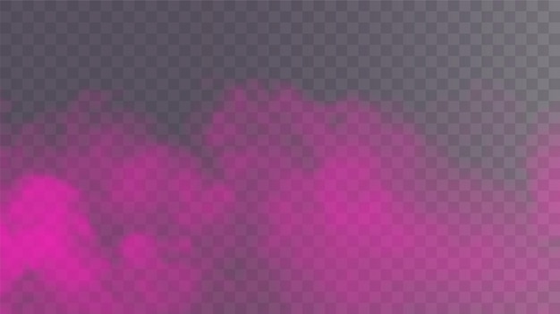 Vector isolated smoke PNG Pink smoke texture on a transparent black background Special effect