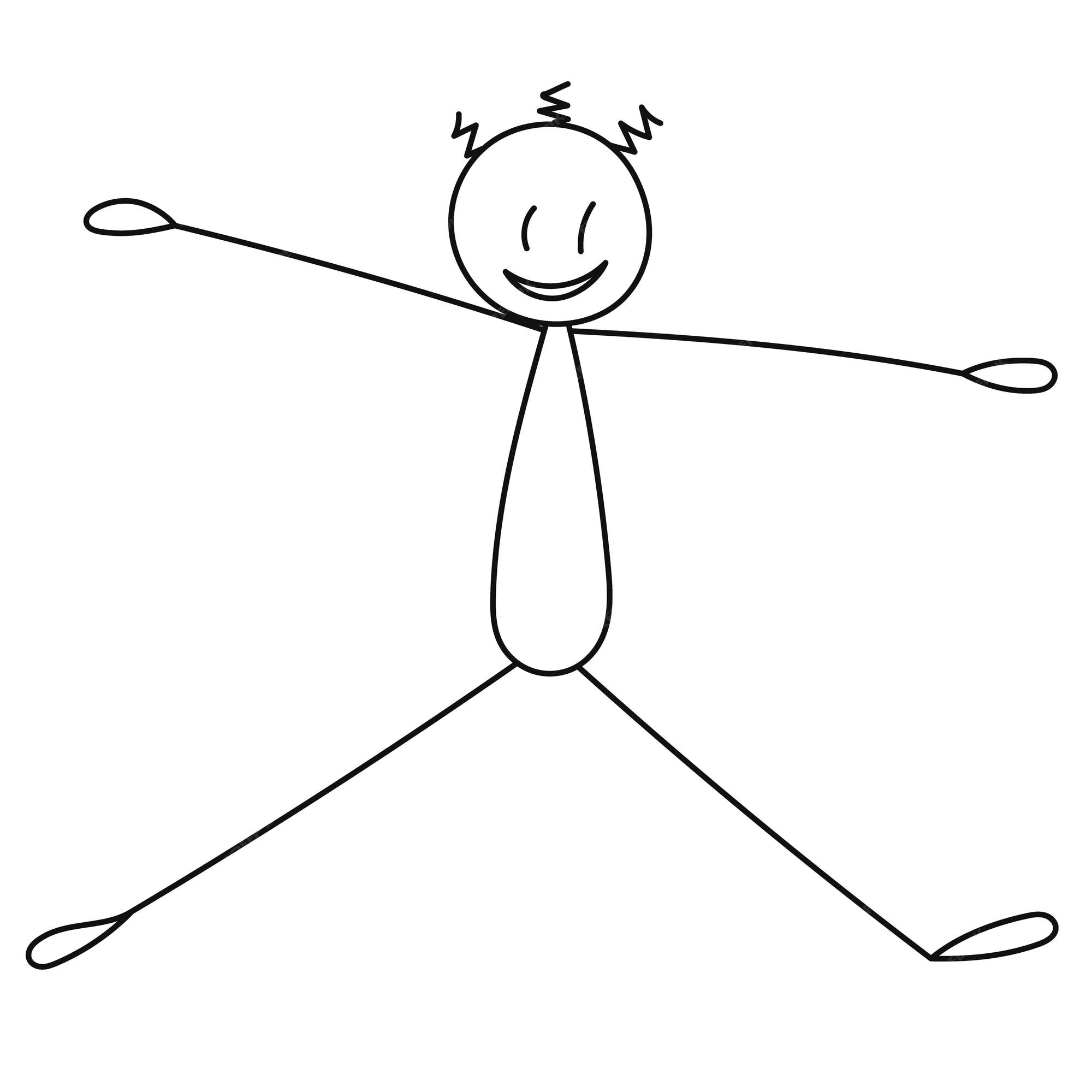 Premium Vector  Stick figure, man doodle drawing, isolated