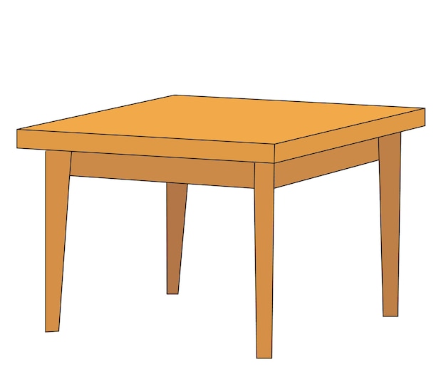 흰색 배경에 고립 된 벡터 고립 된 테이블