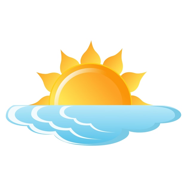 ベクトル隔離の天気アプリのアイコンと日没または日出のインタフェース要素のフラットデザイン ウェブ用