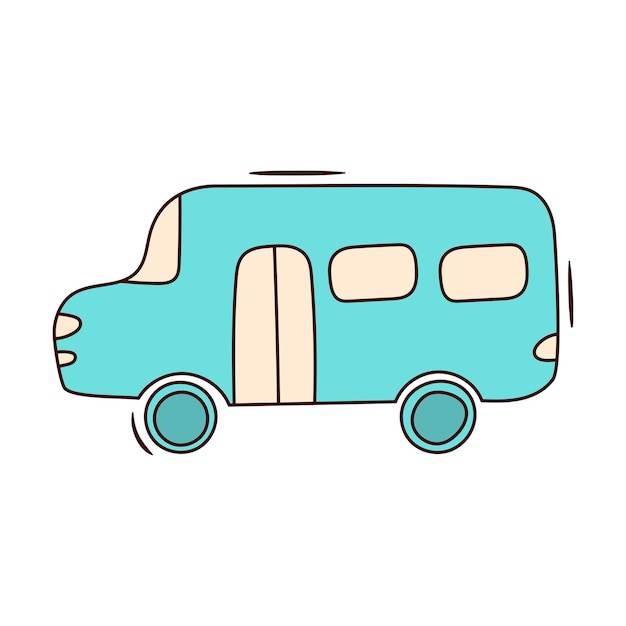 Вектор изолирован на иконке школьного автобуса белого каракуля