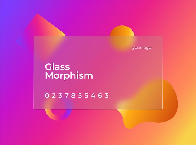 ベクトル等尺性抽象ガラス効果クレジット カード