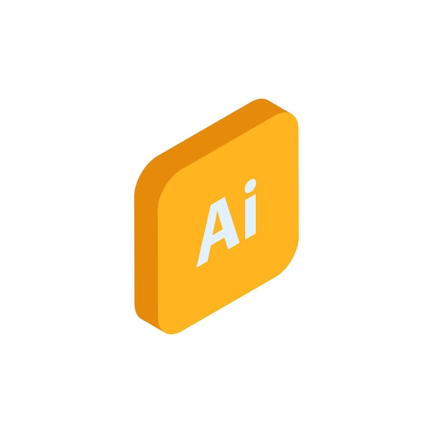 Vector isometric adobe illustrator software icon