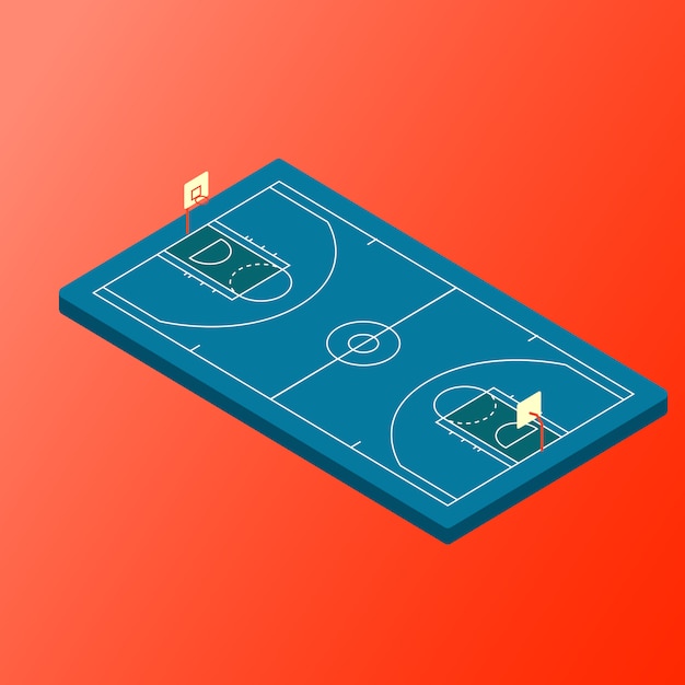 Vector vector isometric basketball blue court