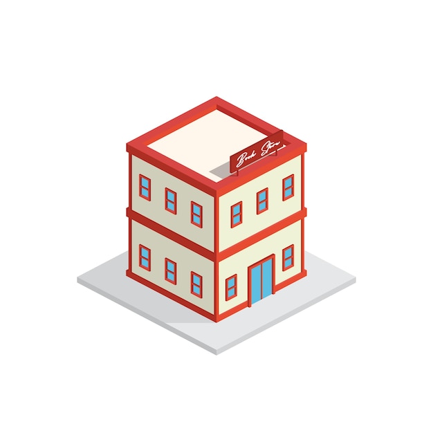 Vector vector isometric building book store