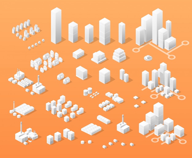 Vector vector isometric center of the city on the map