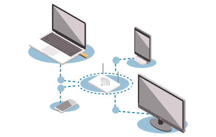 Vector vector isometric concept of internet network