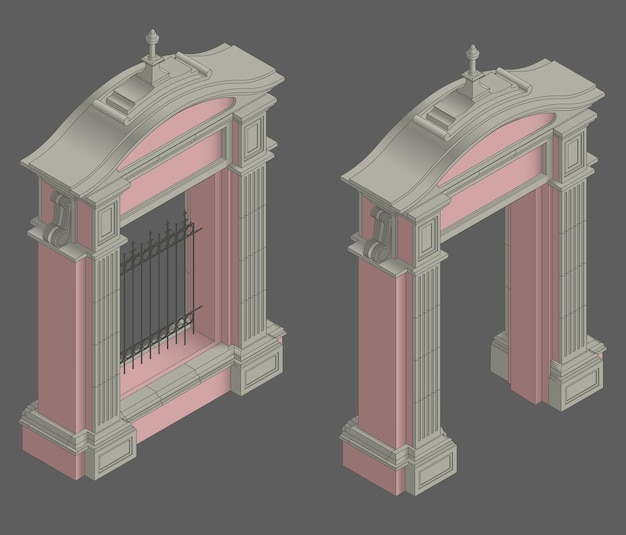 Vector vector isometric gate portal