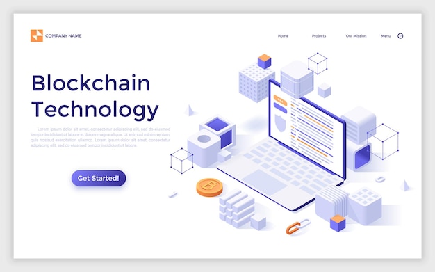 Vector Isometric Landing Page Template