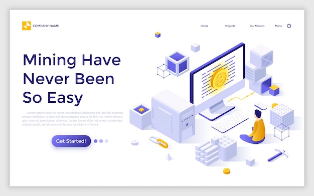 Vector Isometric Landing Page Template