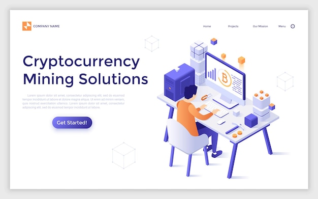 Vector Isometric Landing Page Template