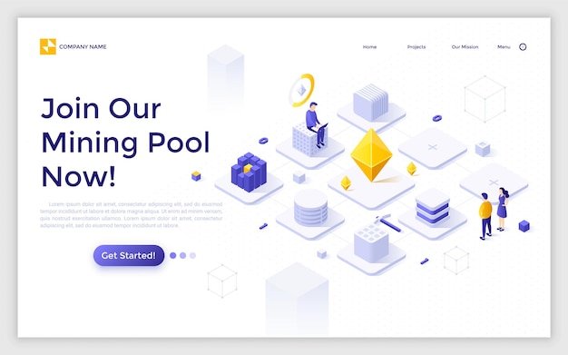 Vector Isometric Landing Page Template