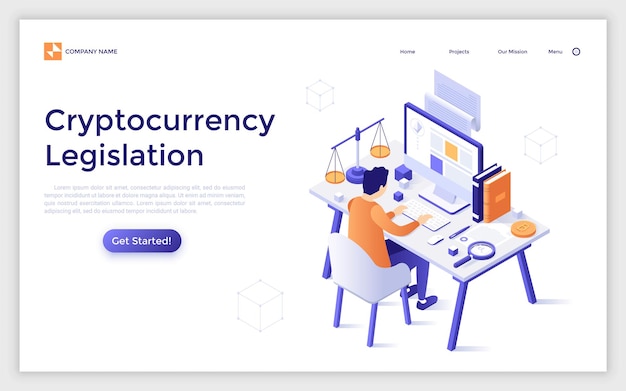 Vector vector isometric landing page template