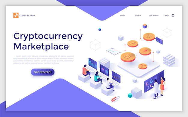 Vector vector isometric landing page template