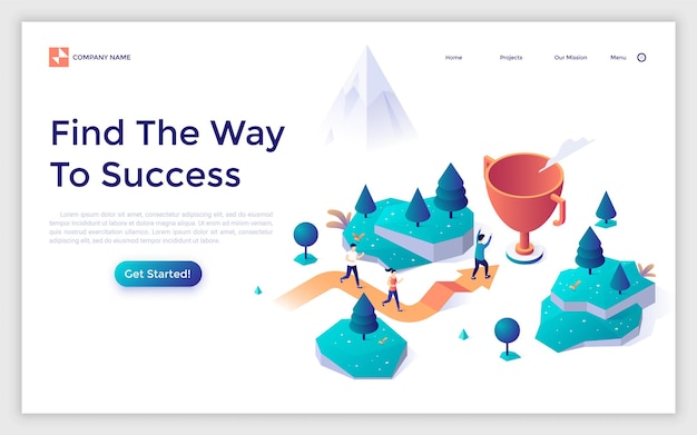 Vector vector isometric landing page template