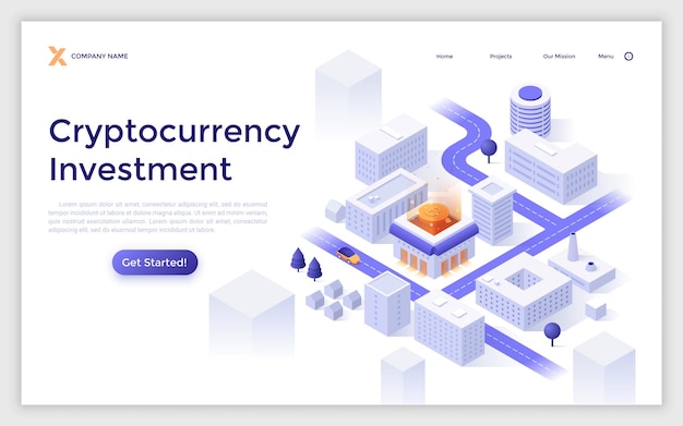 Vector isometric landing page template