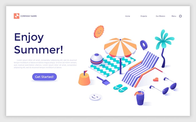 Vector vector isometric landing page template