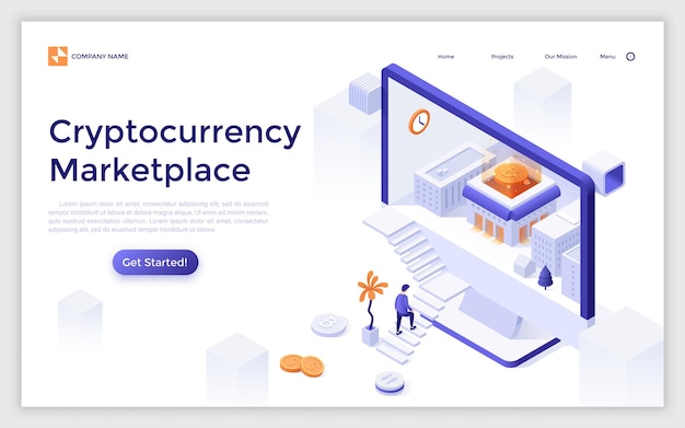 Vector vector isometric landing page template