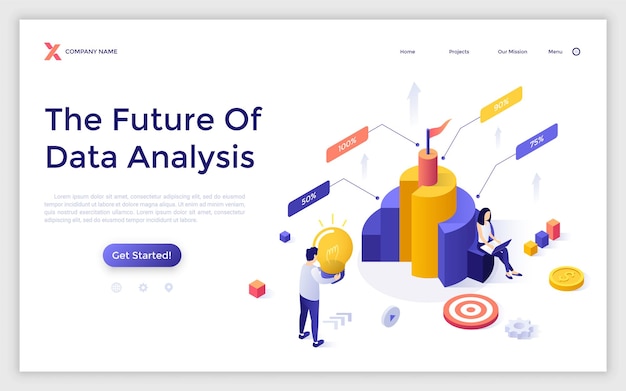 Vector vector isometric landing page template