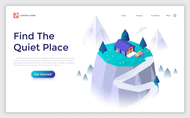 Vector vector isometric landing page template