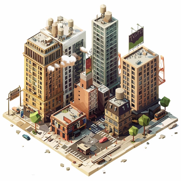 Vector vector_isometric_low_poly_city