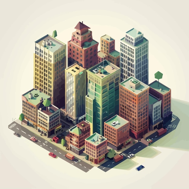 Vector vector_isometric_low_poly_city