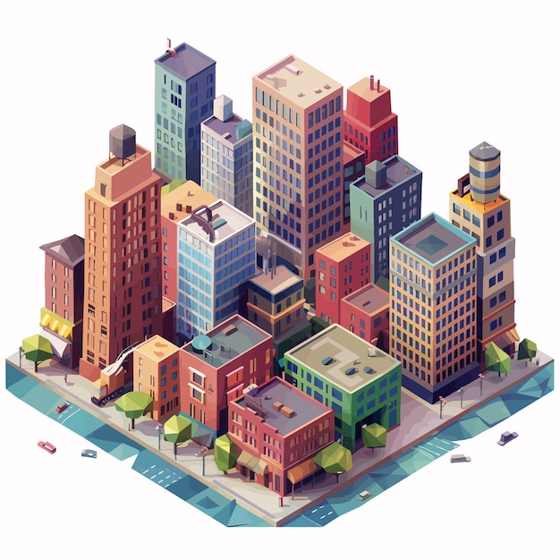 Vector_isometric_low_poly_city