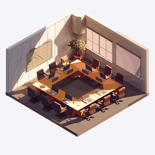 Vector_isometric_low_poly_office