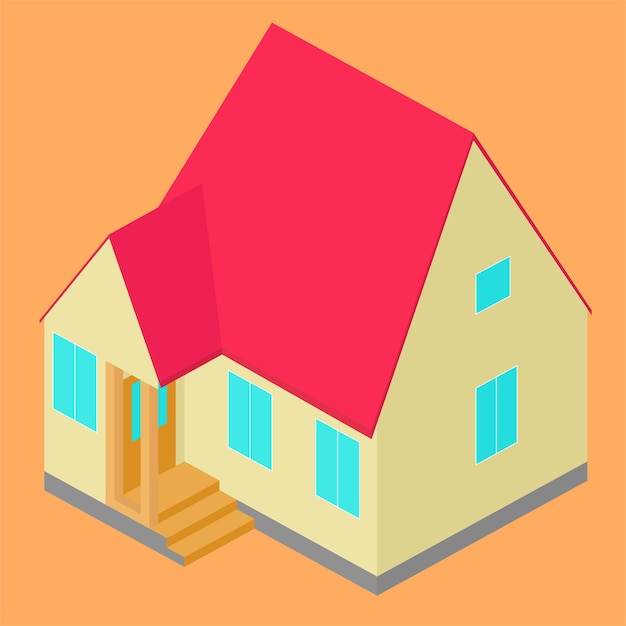 Vector isometric residential house