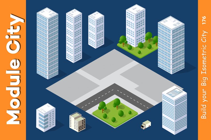 Vector vector isometric urban architecture