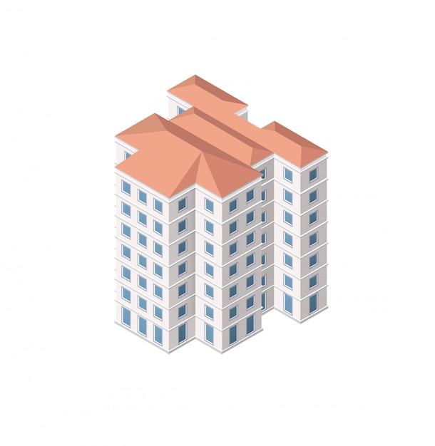 Vector isometric urban architecture