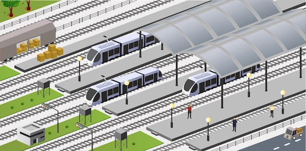 Vector vector isometric view of the city station