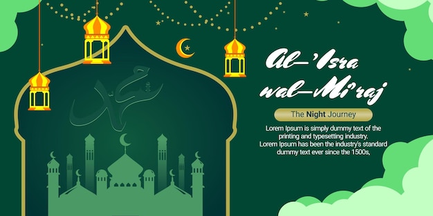 Vector for isra miraj day themed website banner