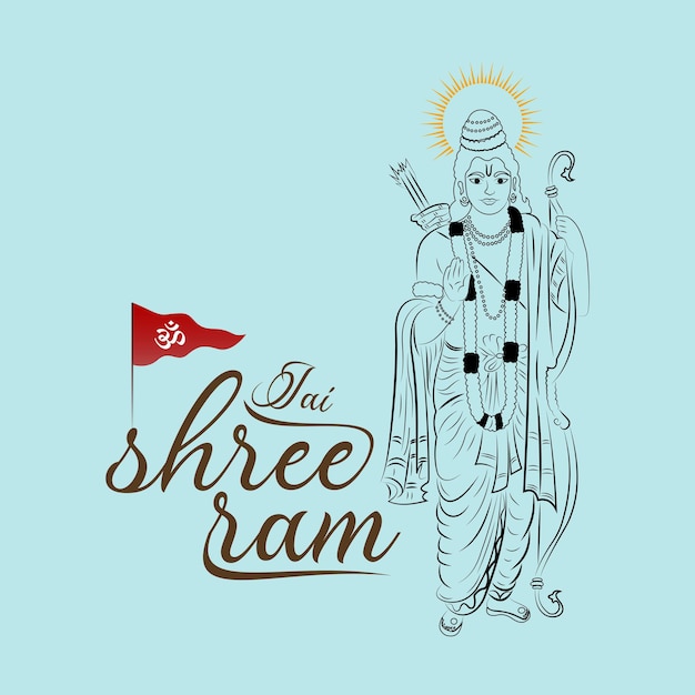 Vector vector jai shree ram illustration and bow arrow