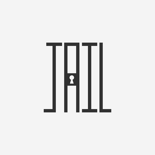 Vector jail minimal text logo design