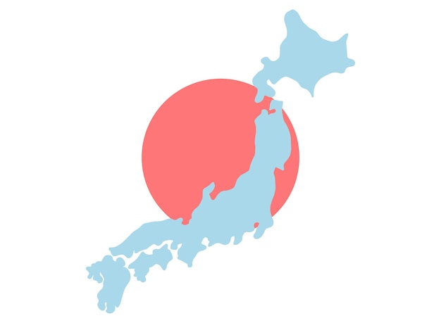 Vector vector of japan map with flag illustration