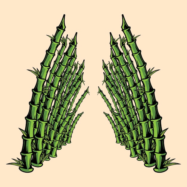 Vector vector japanese bamboo tree vector art