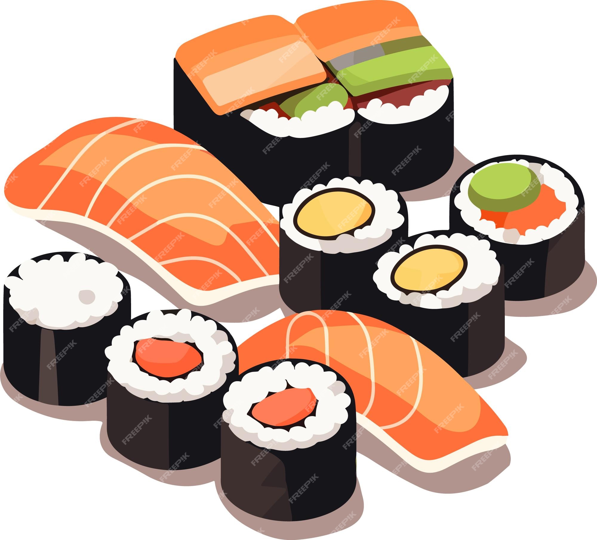 Japonês, Comida, Sushi, Jogo Royalty Free SVG, Cliparts, Vetores, e  Ilustrações Stock. Image 33190571