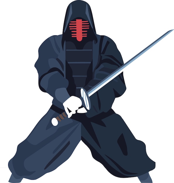 Vector vector japanse kendo atleet illustratie