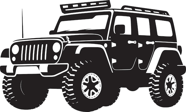 Vector Jeep Adventure Emblem Set Vector Jeep Wrangler Iconic 4x4