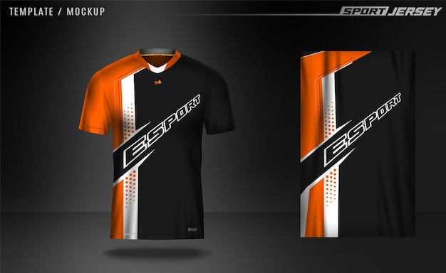 Vector jersey esport gaming orange black white