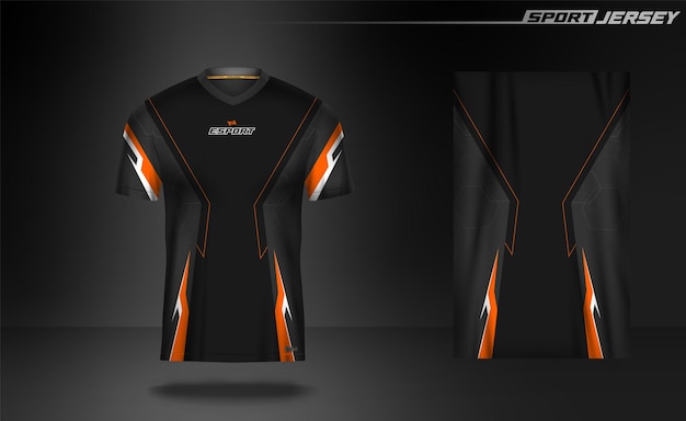 Vector vector jersey esport gaming oranje zwart wit