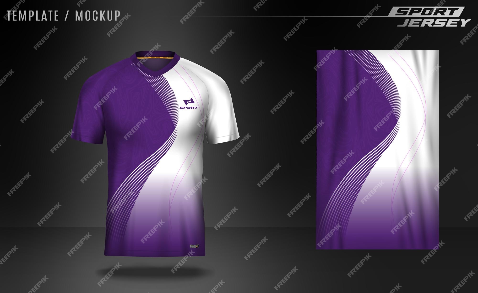 Premium Vector | Vector jersey sport purple white
