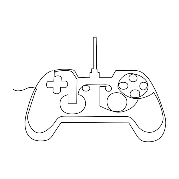 ビデオゲームをプレイするベクトルジョイスティック制御デバイス 連続シングルラインアート
