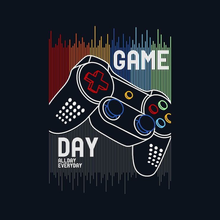 Vector vector joysticks game pad illustration with slogan