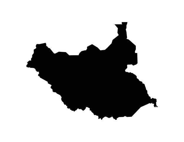 Vector kaart van Zuid-Soedan
