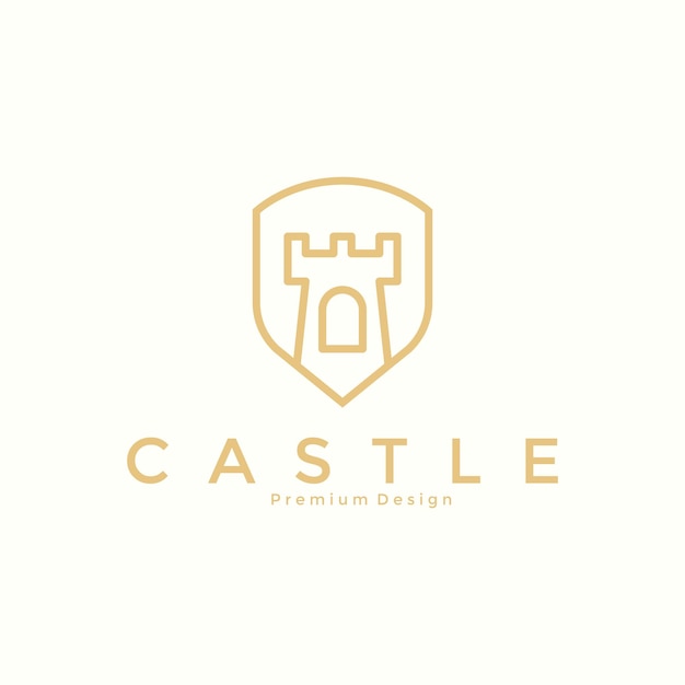 Vector kasteel toren schild logo