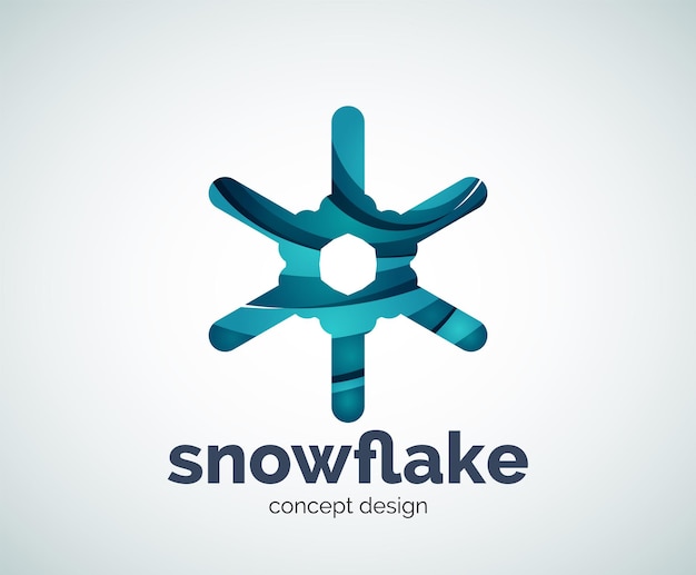 Vector kerst sneeuwvlok logo sjabloon