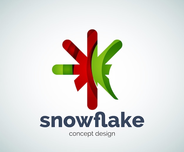 Vector kerst sneeuwvlok logo sjabloon