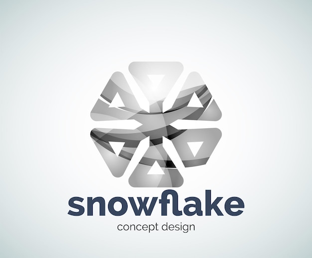 Vector vector kerst sneeuwvlok logo sjabloon